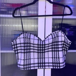 Black & White Plaid Tank Top